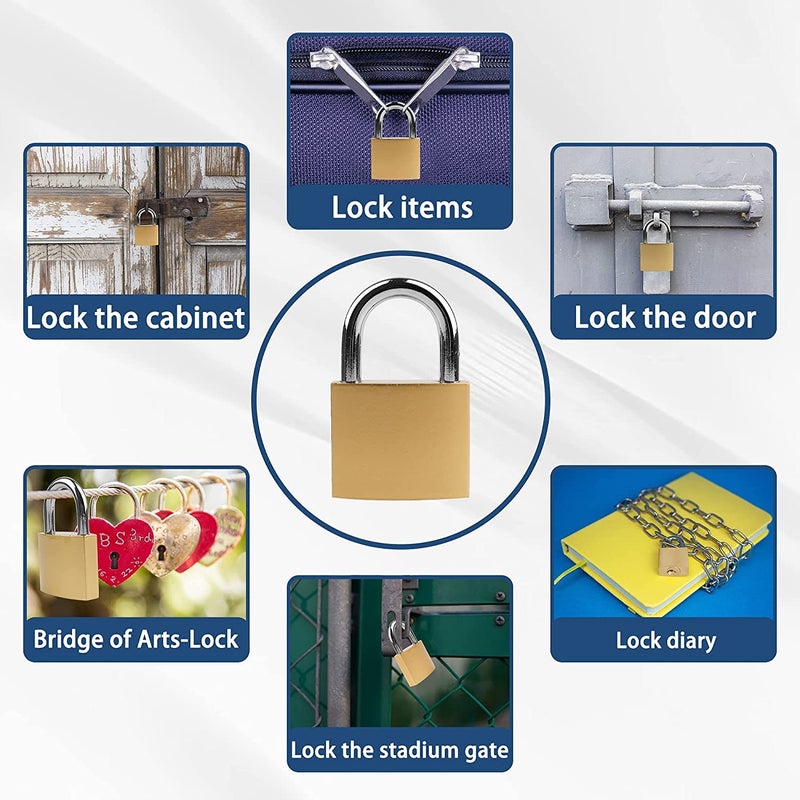XFJSAK Lock 32mm, 2 Pcs Small Locks with Keys, Small Padlock with Keys (keyed Alike), Padlocks for Travel Bags, Gym Locker Padlocks, Keyed Padlocks - Image 5